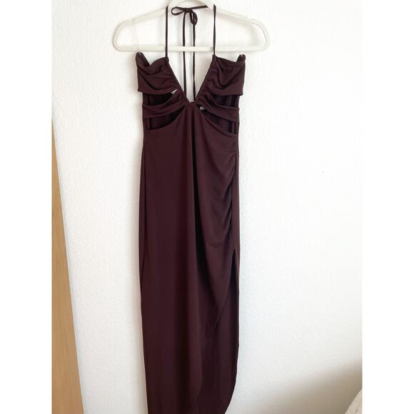NOOKIE Revolve Chocolate Brown Cut Out Gown - Picture 4 of 10